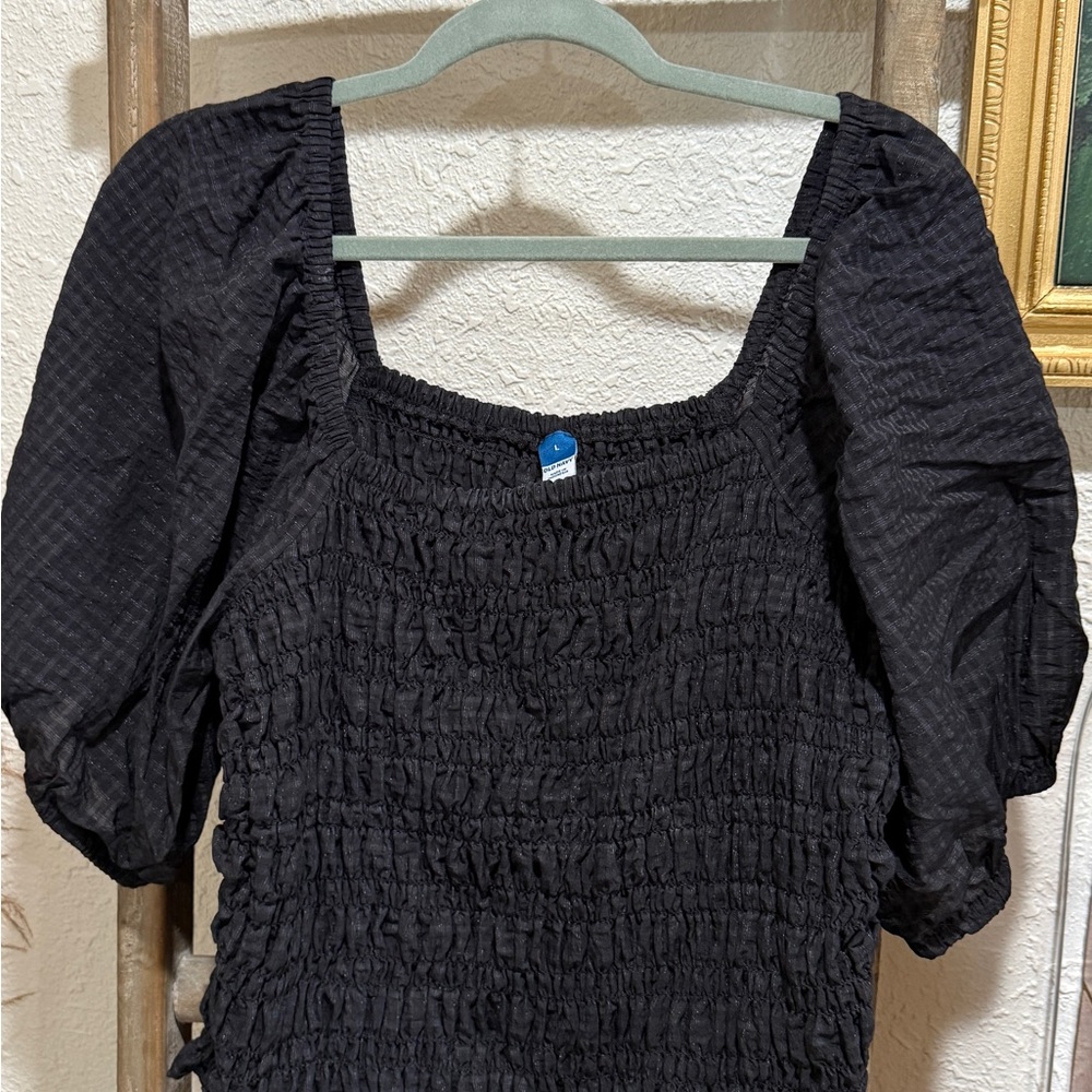 Old Navy Black Ruched Blouse
